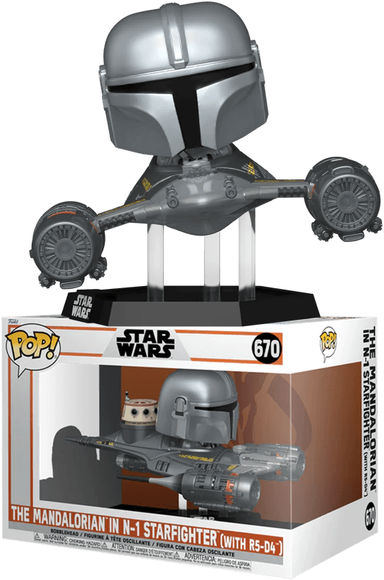 FUN76549 Star Wars: Mandalorian - Mandalorian in N-1 Starfighter & R5-D4 Pop! Vinyl Ride - Funko - Titan Pop Culture