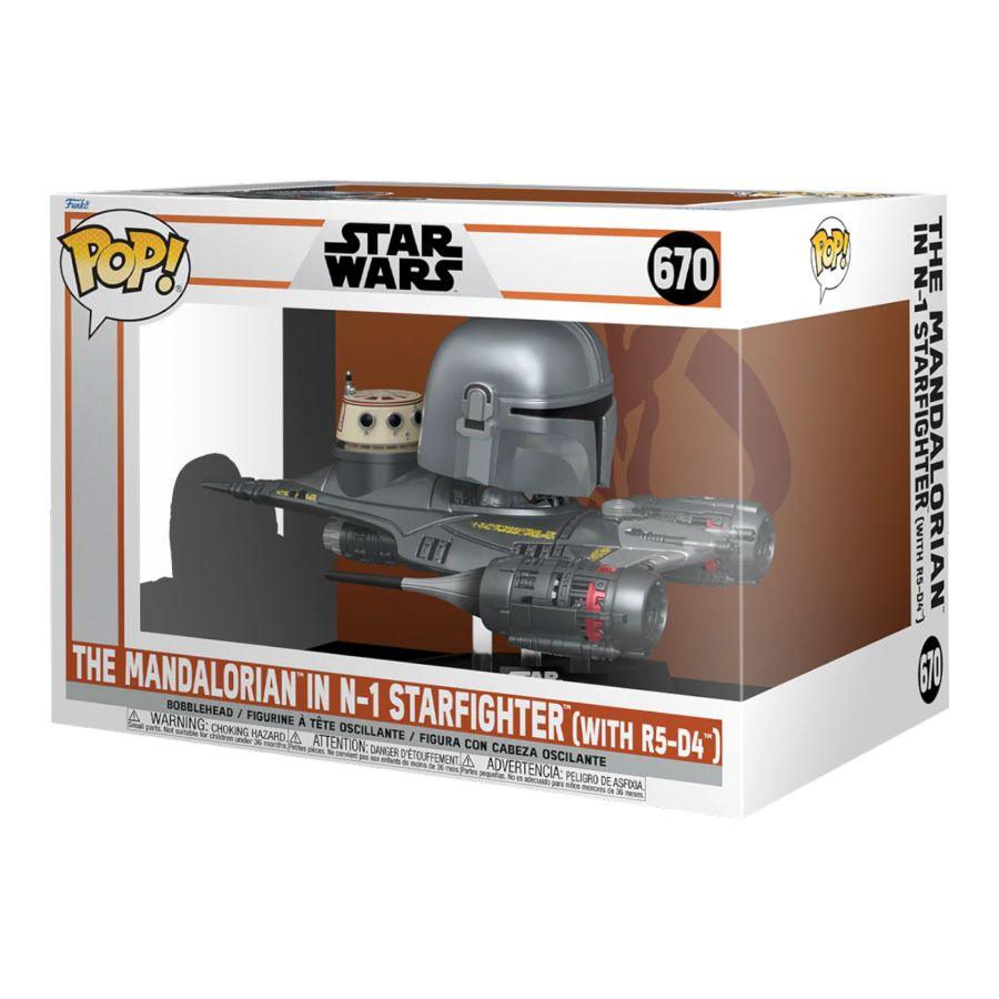 FUN76549 Star Wars: Mandalorian - Mandalorian in N-1 Starfighter & R5-D4 Pop! Vinyl Ride - Funko - Titan Pop Culture