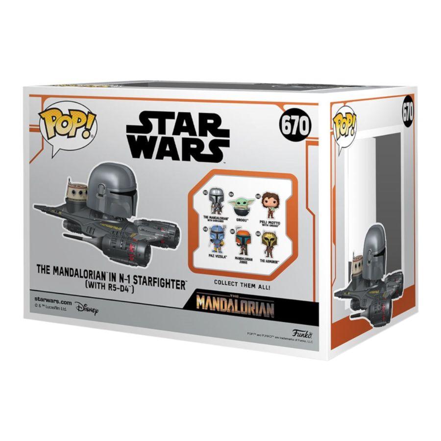 FUN76549 Star Wars: Mandalorian - Mandalorian in N-1 Starfighter & R5-D4 Pop! Vinyl Ride - Funko - Titan Pop Culture