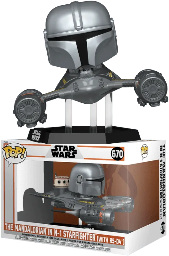 FUN76549 Star Wars: Mandalorian - Mandalorian in N-1 Starfighter & R5-D4 Pop! Vinyl Ride - Funko - Titan Pop Culture