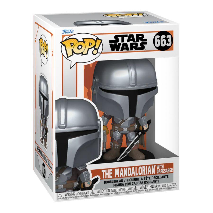 FUN76550 Star Wars: Mandalorian - Mandalorian with DarkSaber Pop! Vinyl - Funko - Titan Pop Culture