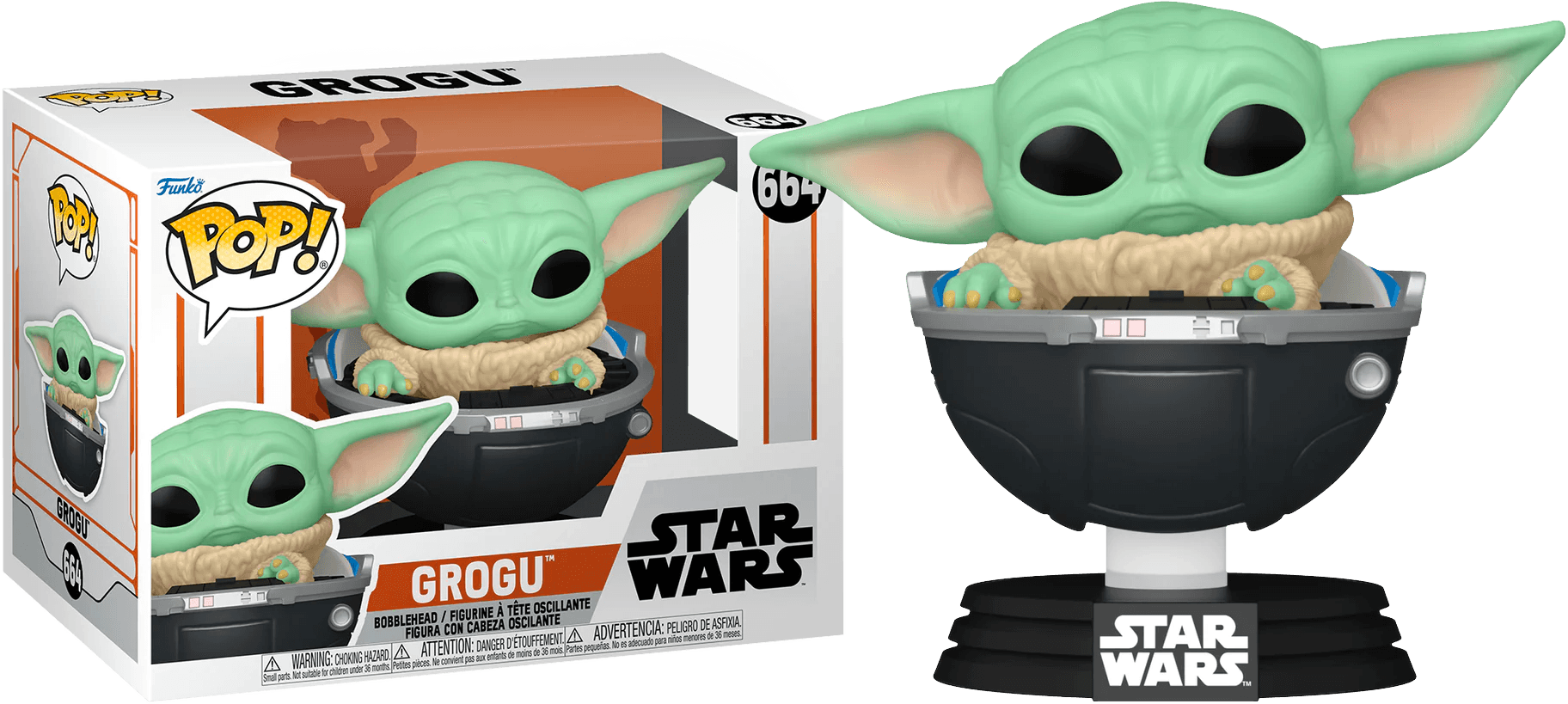 FUN76551 Star Wars: Mandalorian - Grogu in Hovering Pram Pop! Vinyl - Funko TBA - Titan Pop Culture