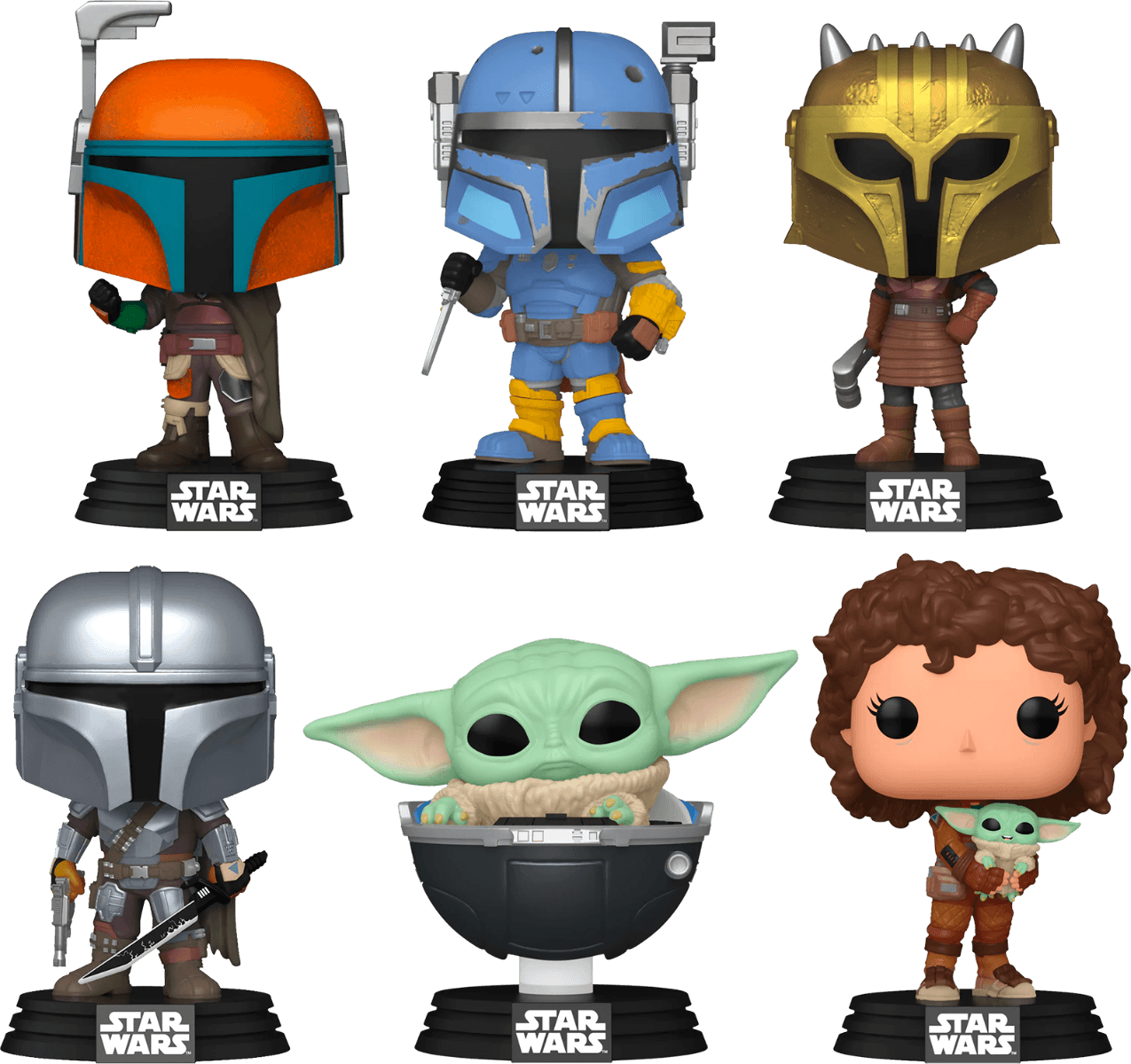 FUN76555 + FUN76554 + FUN76550 + FUN76552 + FUN76551 + FUN76553 Star Wars: The Mandalorian - This Is the Way Pop! Vinyl Bundle (Set of 6) - Funko - Titan Pop Culture