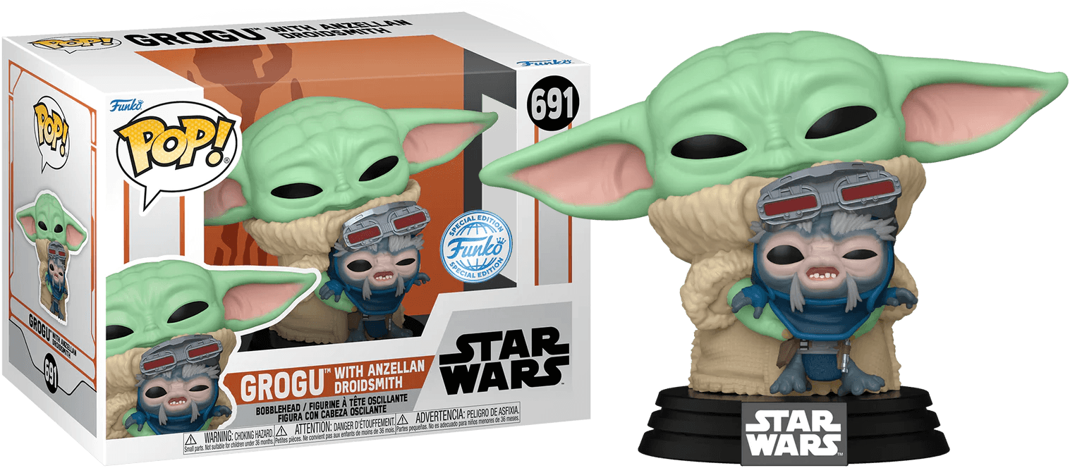 FUN76672 Star Wars: Mandalorian - Grogu with Driodsmith US Exclusive Pop! Vinyl [RS] - Funko - Titan Pop Culture