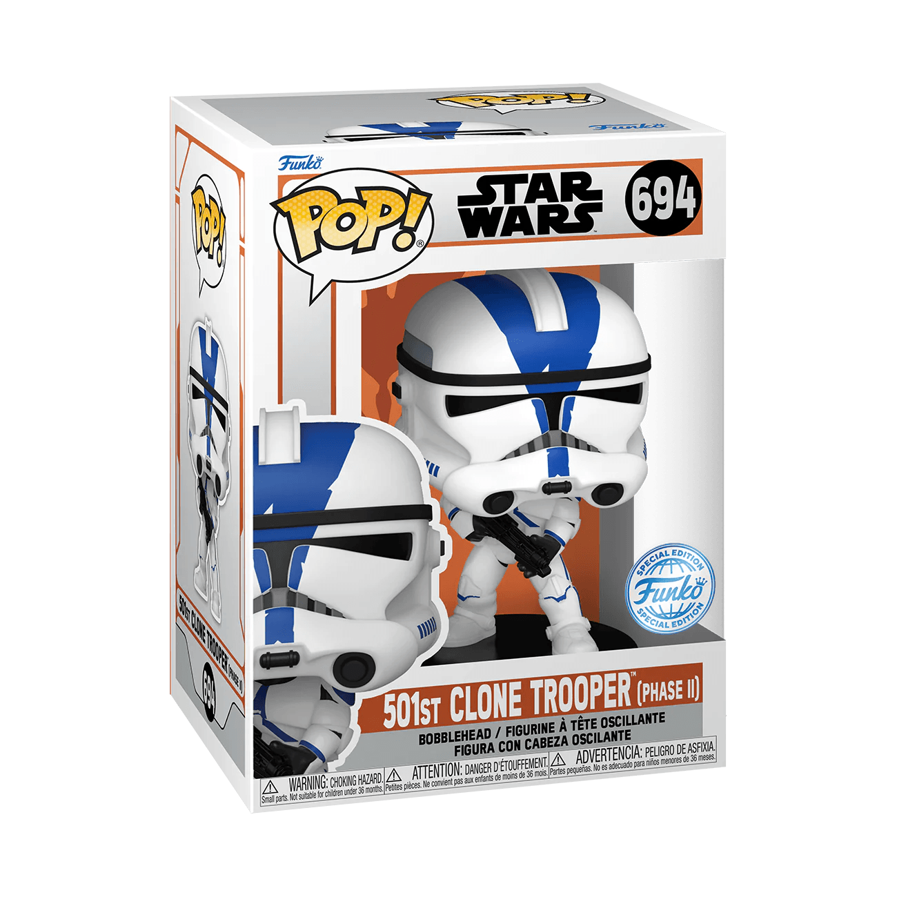 FUN76682 Star Wars: The Mandalorian - 501st Clone Trooper (Phase II) US Exclusive Pop! Vinyl [RS] - Funko - Titan Pop Culture