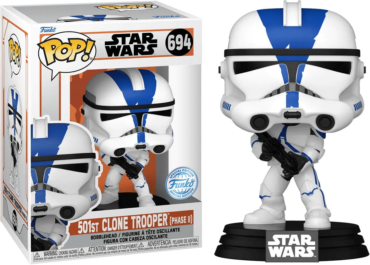 FUN76682 Star Wars: The Mandalorian - 501st Clone Trooper (Phase II) US Exclusive Pop! Vinyl [RS] - Funko - Titan Pop Culture