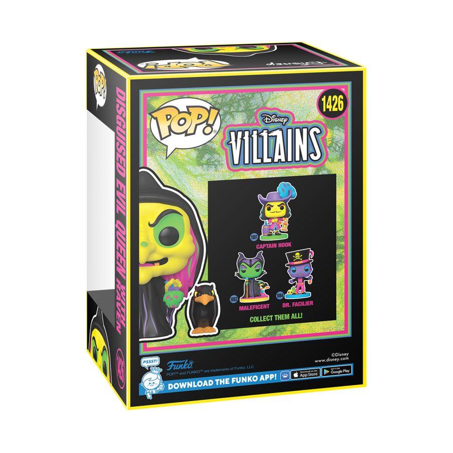 FUN76719 Snow White (1937) - Disguised Evil Queen (with Raven) US Exclusive Blacklight Pop! Vinyl [RS] - Funko - Titan Pop Culture