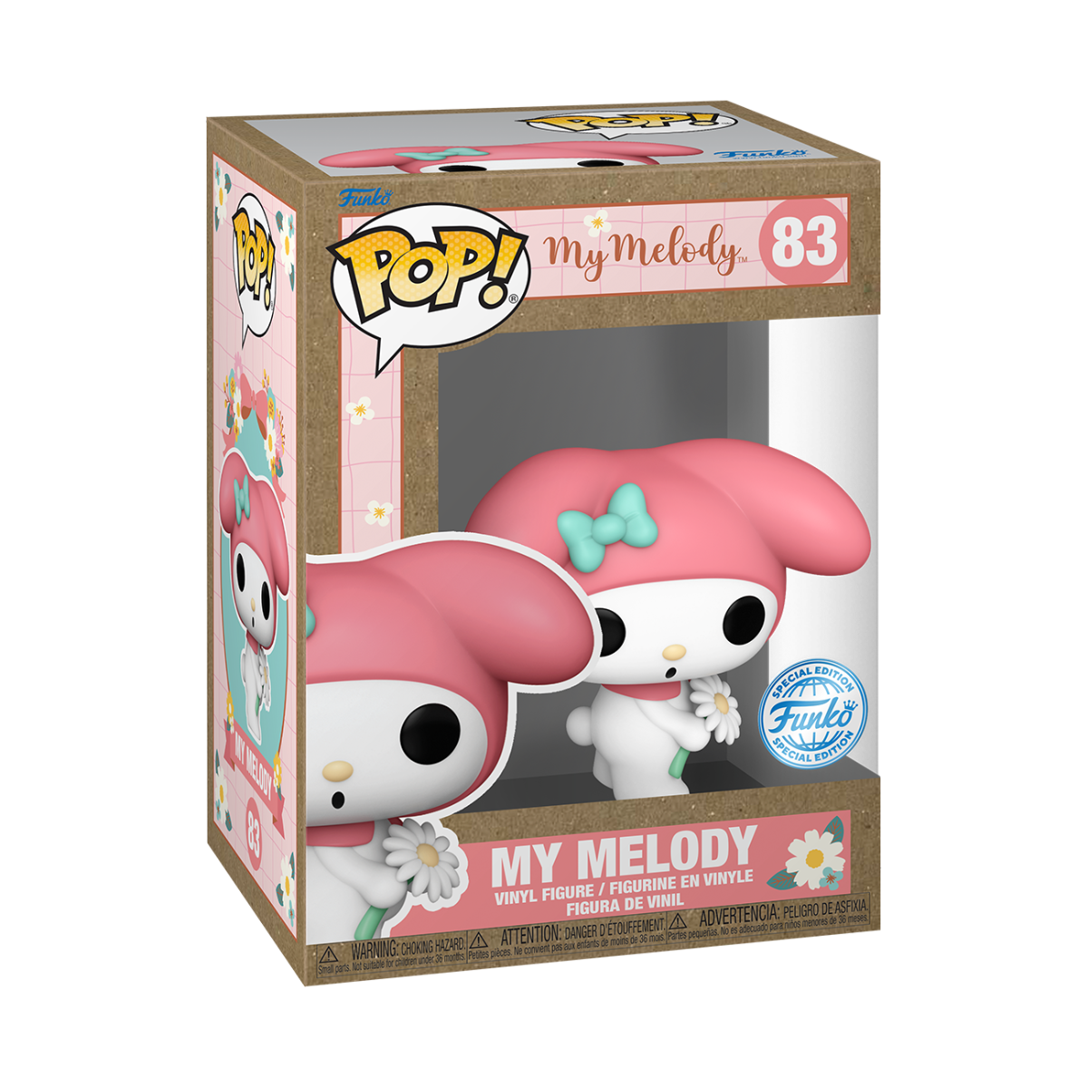 FUN76722 Hello Kitty - My Melody (with flower) US Exclusive Pop! Vinyl [RS] - Funko - Titan Pop Culture