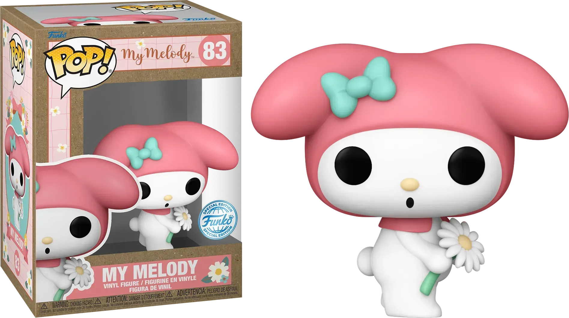 FUN76722 Hello Kitty - My Melody (with flower) US Exclusive Pop! Vinyl [RS] - Funko - Titan Pop Culture