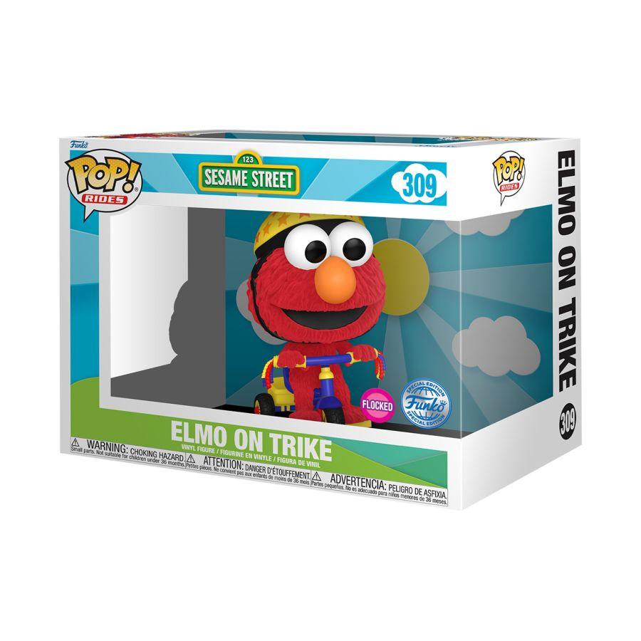 FUN76781 Sesame Street - Elmo on Trike US Exclusive Flocked Pop! Ride [RS] - Funko - Titan Pop Culture