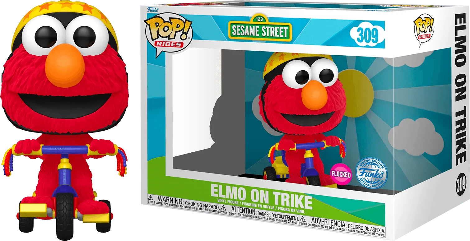 FUN76781 Sesame Street - Elmo on Trike US Exclusive Flocked Pop! Ride [RS] - Funko - Titan Pop Culture