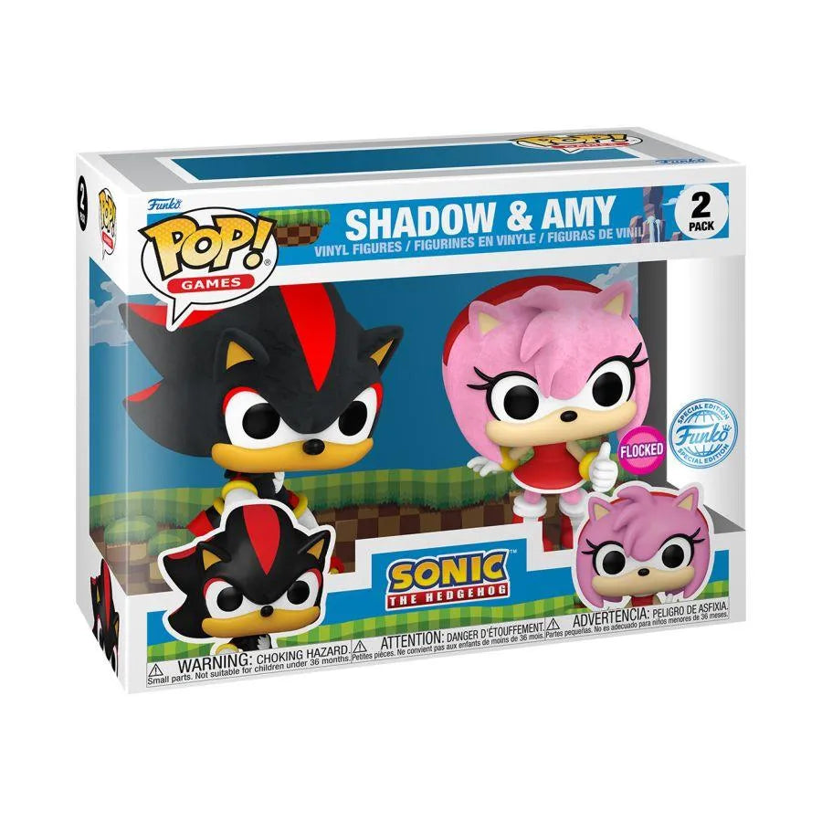 FUN76789 Sonic - Shadow & Amy Rose US Exclusive Flocked Pop! 2-Pack [RS] - Funko - Titan Pop Culture