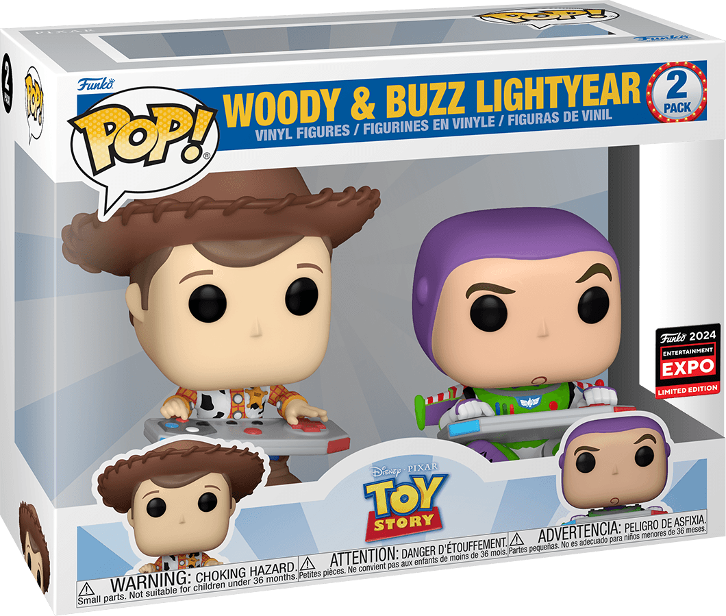 FUN76830 Toy Story - Woody & Buzz Gaming C2E2 2024 US Exclusive Pop! Vinyl 2 Pack [RS] - Funko - Titan Pop Culture