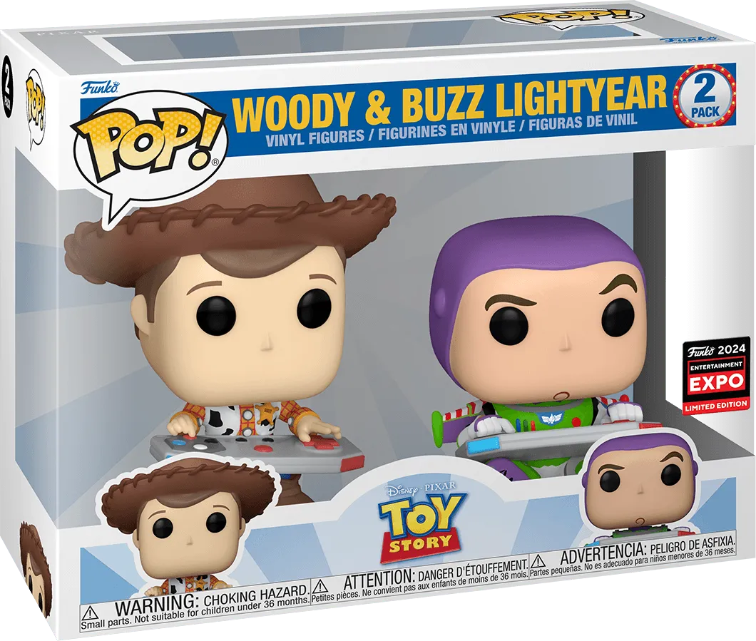 FUN76830 Toy Story - Woody & Buzz Gaming C2E2 2024 US Exclusive Pop! Vinyl 2 Pack [RS] - Funko - Titan Pop Culture