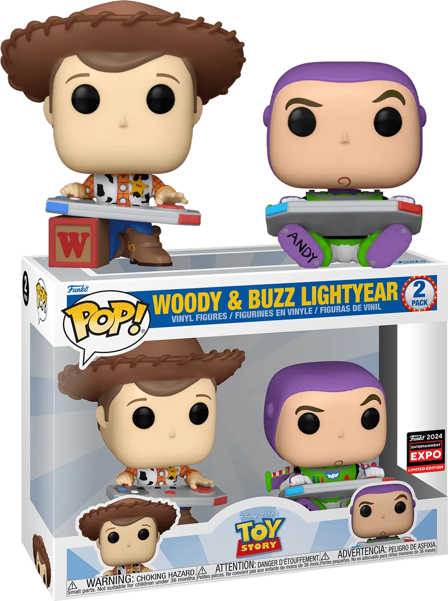 FUN76830 Toy Story - Woody & Buzz Gaming C2E2 2024 US Exclusive Pop! Vinyl 2 Pack [RS] - Funko - Titan Pop Culture