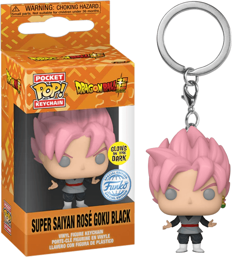 FUN77006 Dragon Ball Super - Goku Rose Black US Exclusive Glow Pop! Keychain [RS] - Funko - Titan Pop Culture