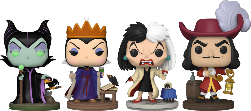 FUN77129 Disney: Villains - US Exclusive Glow Pop! Vinyl 4-Pack [RS] - Funko - Titan Pop Culture