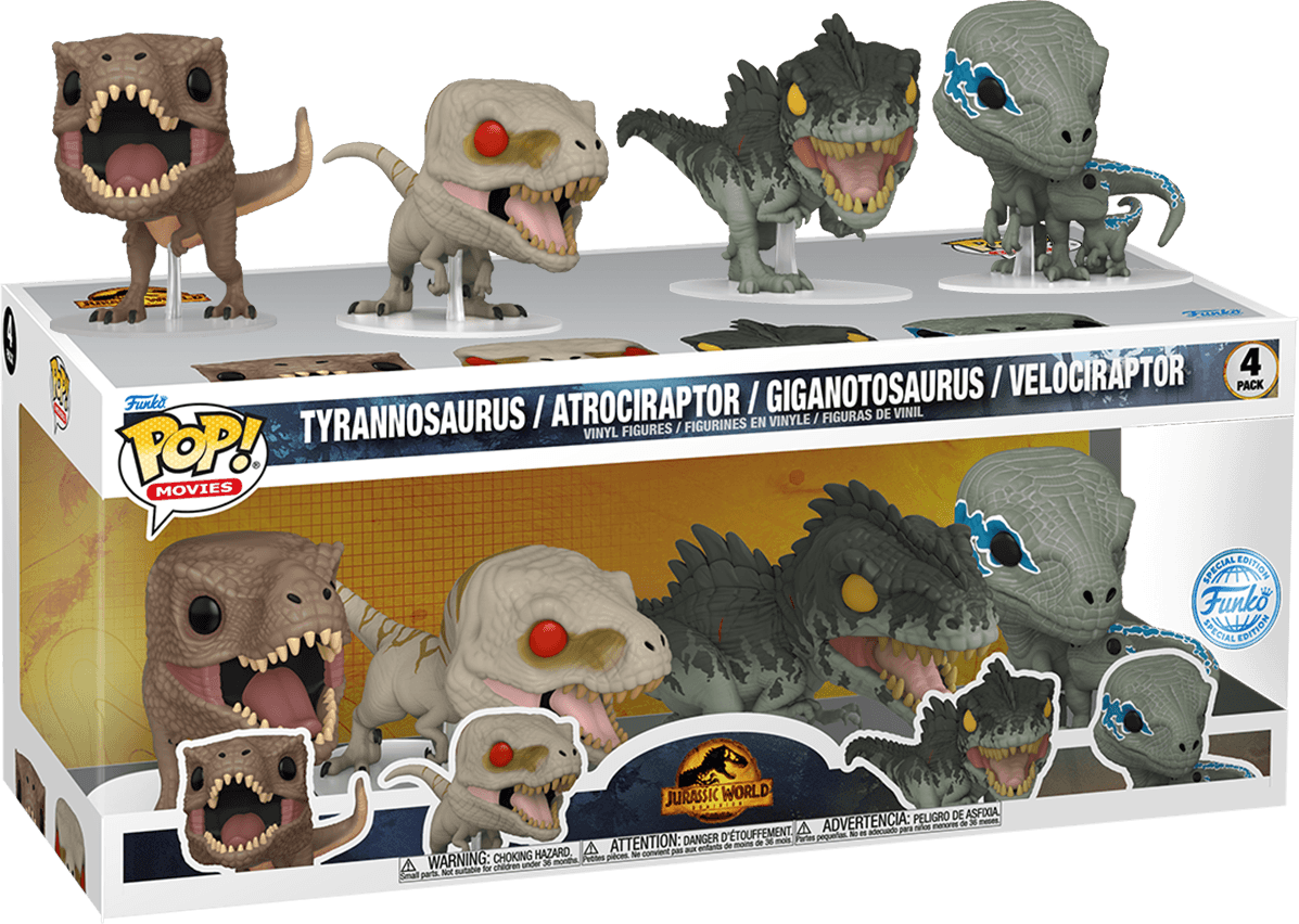 FUN77138 Jurassic World 3 - US Exclusive Pop! 4-Pack [RS] - Funko - Titan Pop Culture