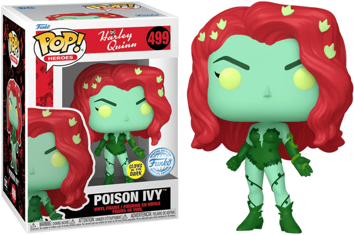 FUN77162 Harley Quinn: Animated - Poison Ivy (Plant Suit) US Exclusive Glow Pop! Vinyl [RS] - Funko - Titan Pop Culture
