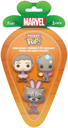 FUN77167 Guardians of the Galaxy - Star-Lord, Groot, & Rocket Carrot Pocket Pop! 3-Pack - Funko - Titan Pop Culture