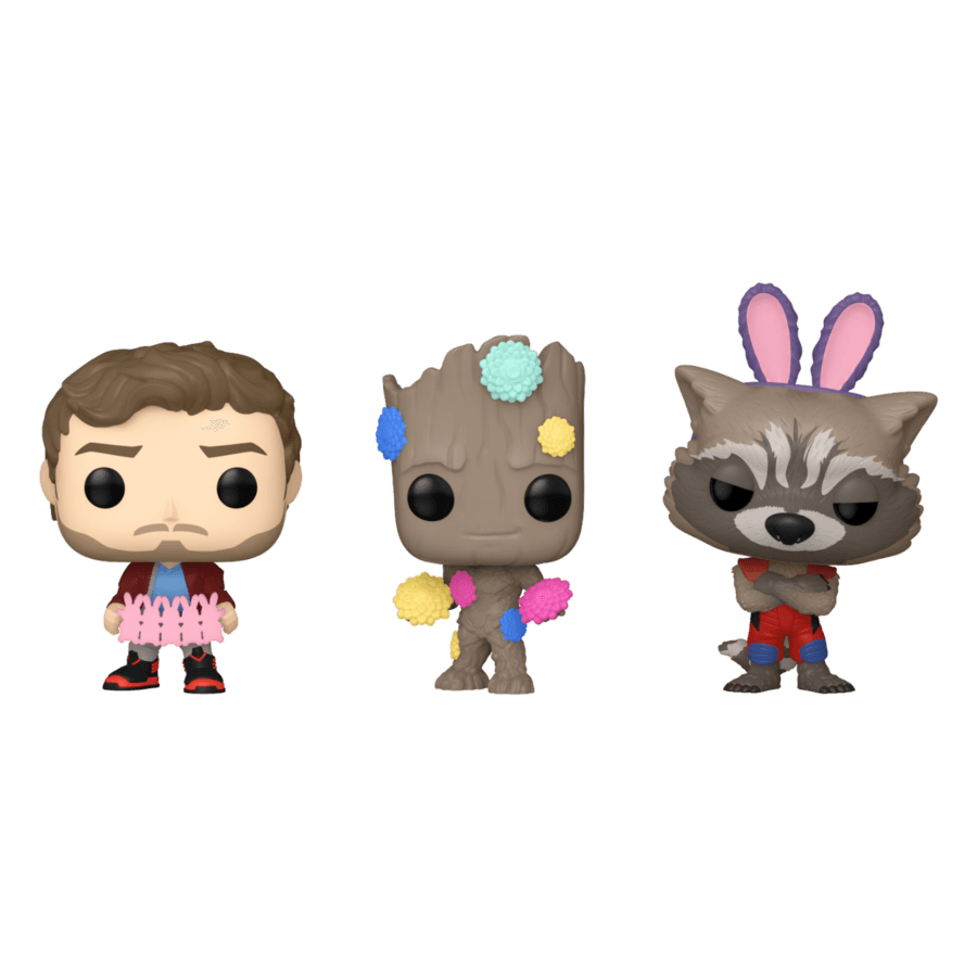 FUN77167 Guardians of the Galaxy - Star-Lord, Groot, & Rocket Carrot Pocket Pop! 3-Pack - Funko - Titan Pop Culture