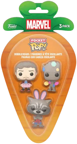 FUN77167 Guardians of the Galaxy - Star-Lord, Groot, & Rocket Carrot Pocket Pop! 3-Pack - Funko - Titan Pop Culture