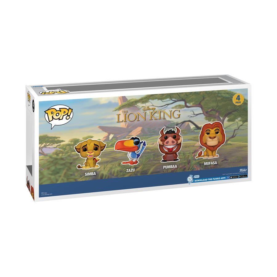 FUN77206 The Lion King (1994) - Simba, Zazi, Pumbaa, Mufasa US Exclusive Glitter Pop! 4-Pack [RS] - Funko - Titan Pop Culture