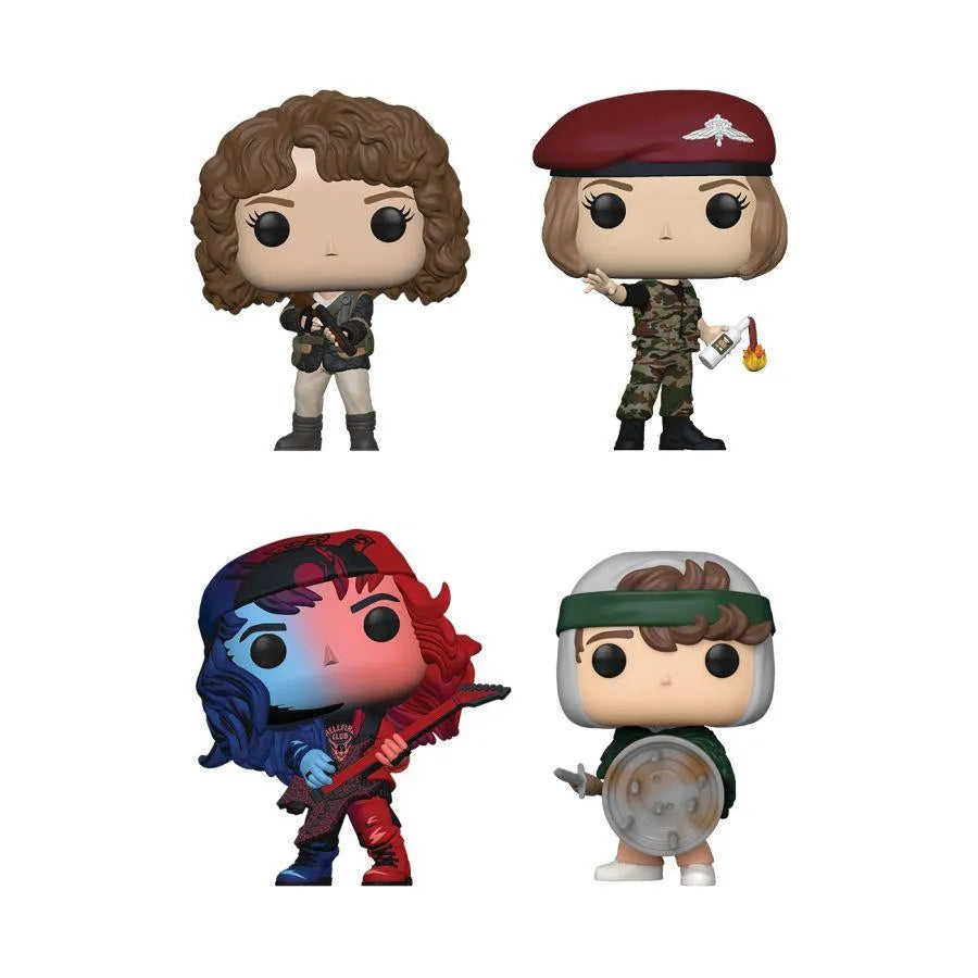 FUN77214 Stranger Things - Nancy, Robin, Eddie & Dustin US Exclusive Pop! 4-Pack [RS] - Funko - Titan Pop Culture