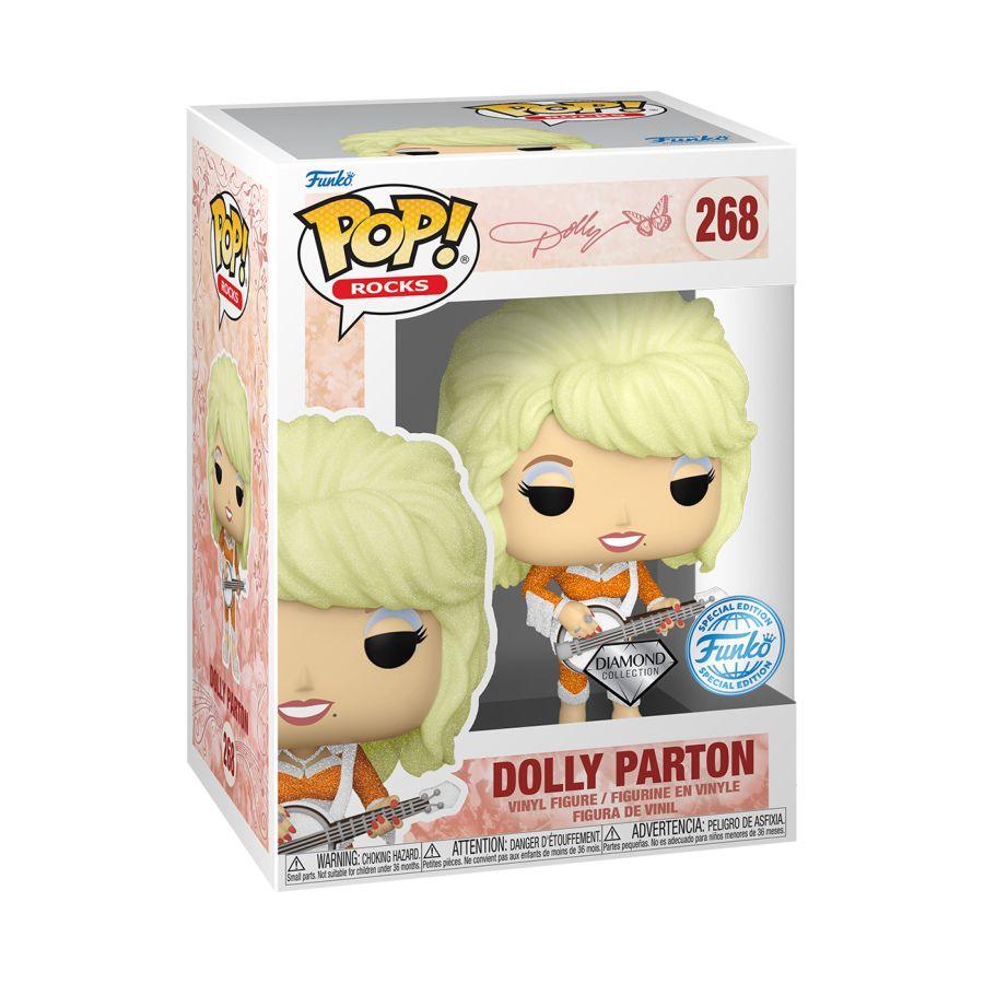 FUN77380 Dolly Parton - Dolly Parton with Guitar US Exclusive Diamond Glitter Pop! Vinyl [RS] - Funko - Titan Pop Culture