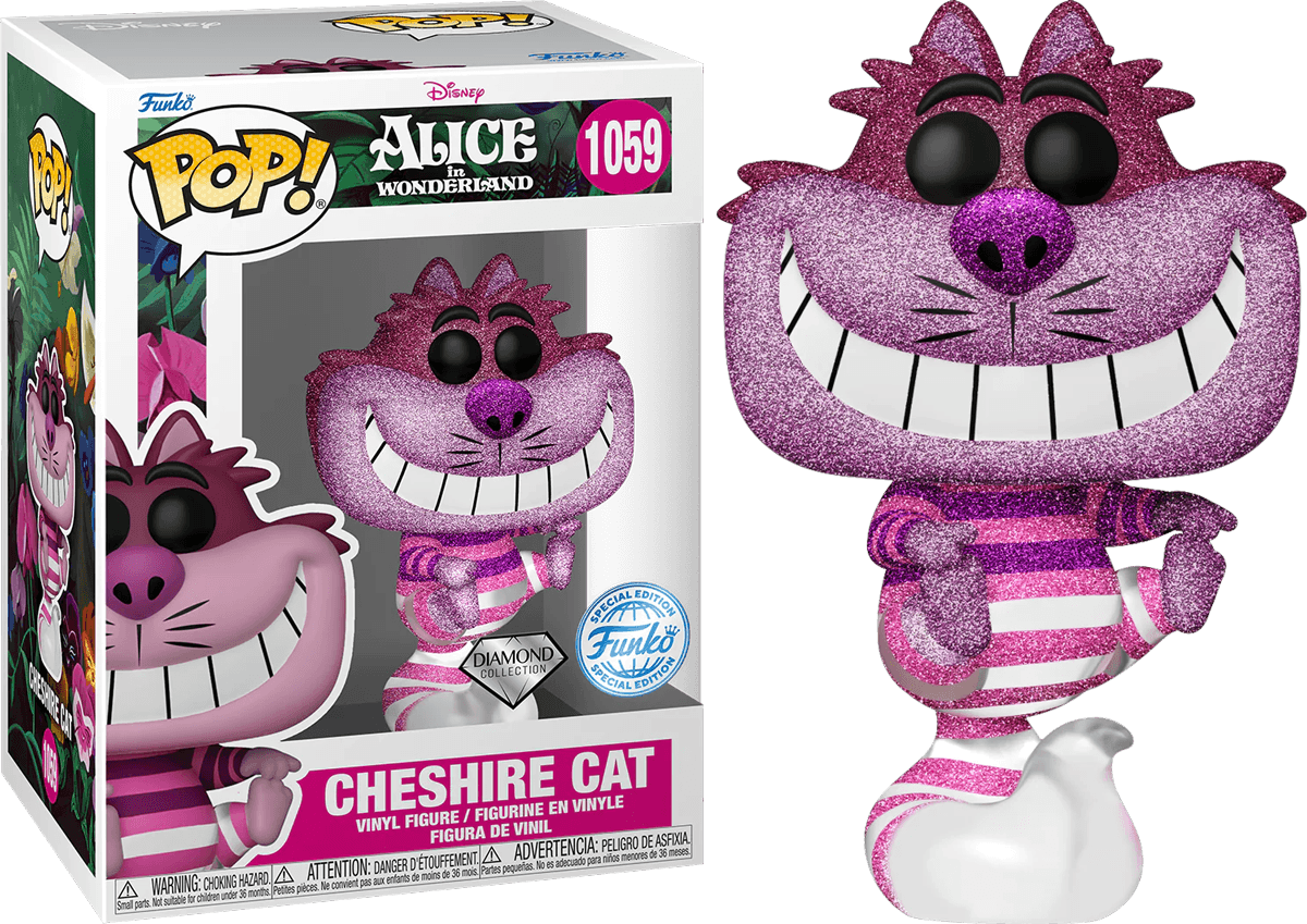 FUN77382 Alice in Wonderland - Cheshire Cat US Exclusive Diamond Glitter Pop! Vinyl [RS] - Funko - Titan Pop Culture