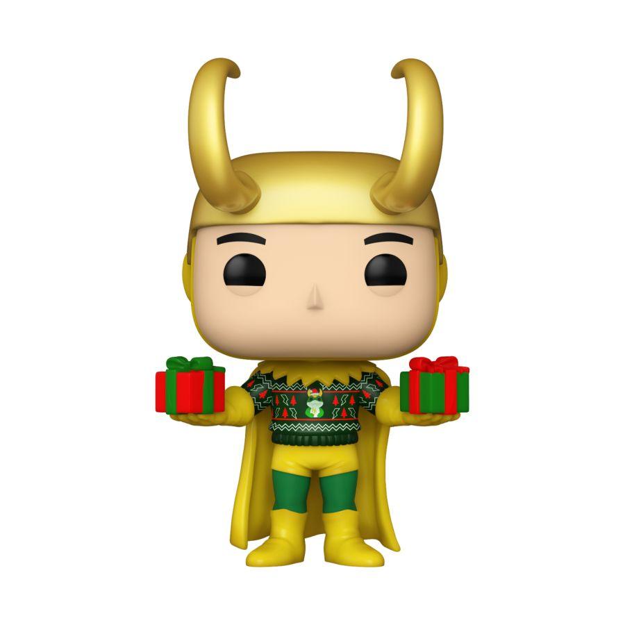 FUN77448 Marvel Comics - Loki with Sweater Holiday US Exclusive Metallic Pop! Vinyl [RS] - Funko - Titan Pop Culture