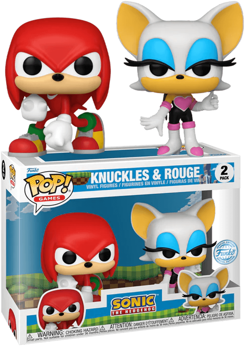 FUN77477 Sonic the Hedgehog - Knuckles & Rouge US Exclusive Pop! Vinyl 2-Pack [RS] - Funko - Titan Pop Culture