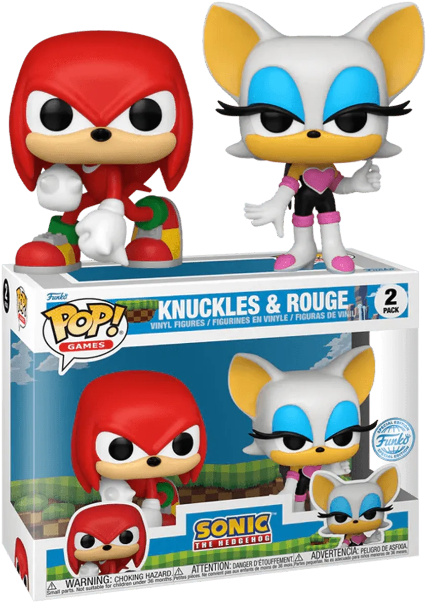 FUN77477 Sonic the Hedgehog - Knuckles & Rouge US Exclusive Pop! Vinyl 2-Pack [RS] - Funko - Titan Pop Culture