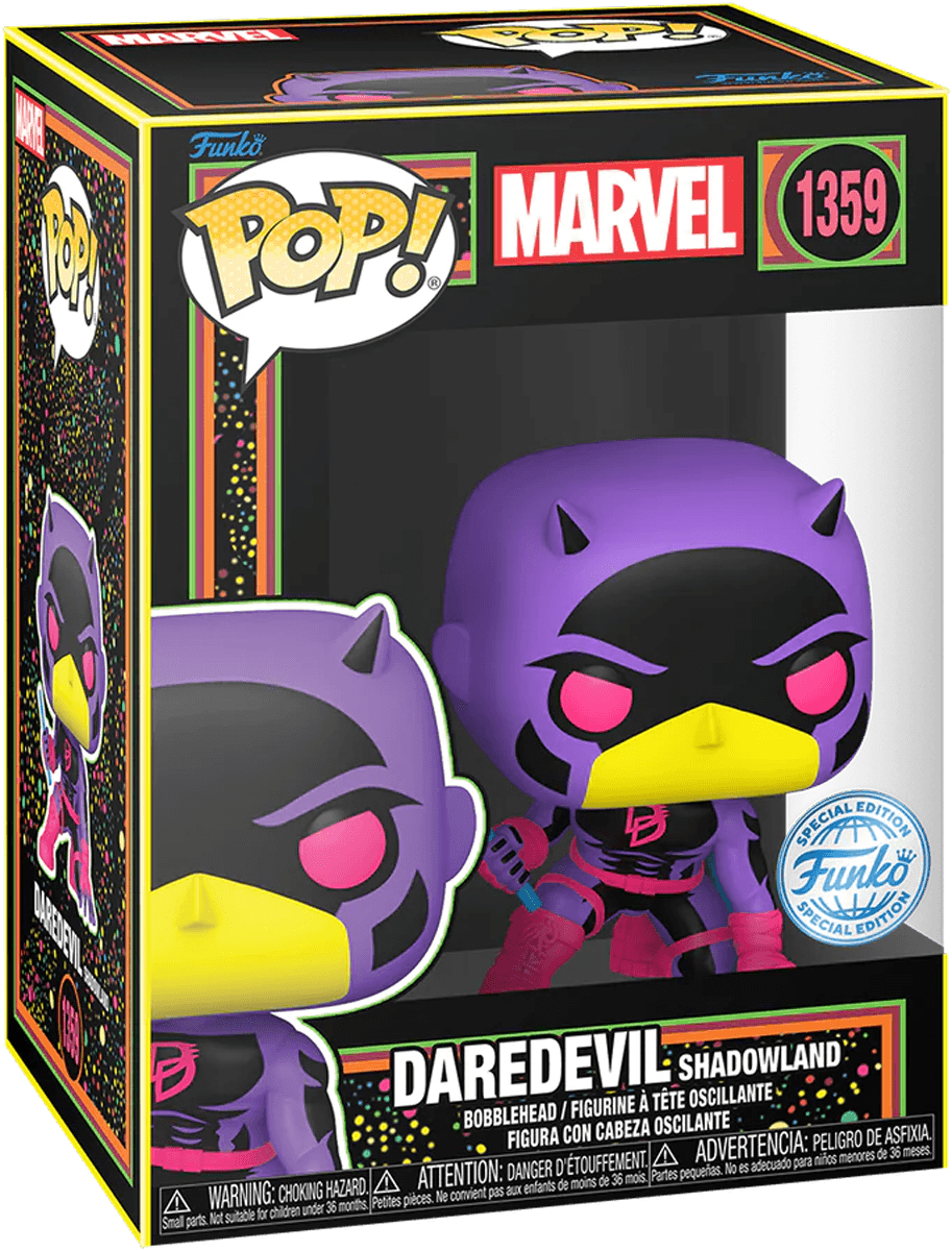 FUN77544 Marvel Comics - Daredevil (Shadowlands) US Exclusive Blacklight Pop! Vinyl [RS] - Funko - Titan Pop Culture