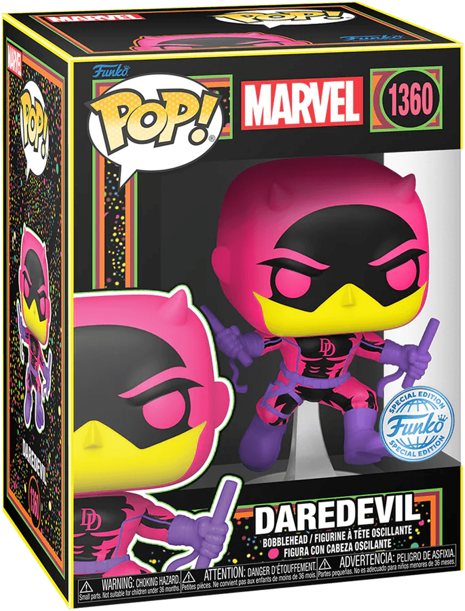 FUN77545 Marvel Comics - Daredevil (Classic) US Exclusive Blacklight Pop! Vinyl [RS] - Funko - Titan Pop Culture