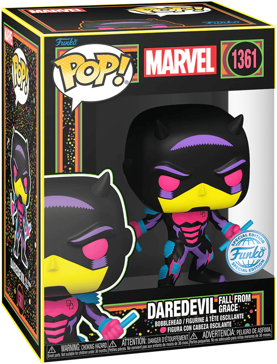 FUN77546 Marvel Comics - Daredevil (Fall from Grace) US Exclusive Blacklight Pop! Vinyl [RS] - Funko - Titan Pop Culture