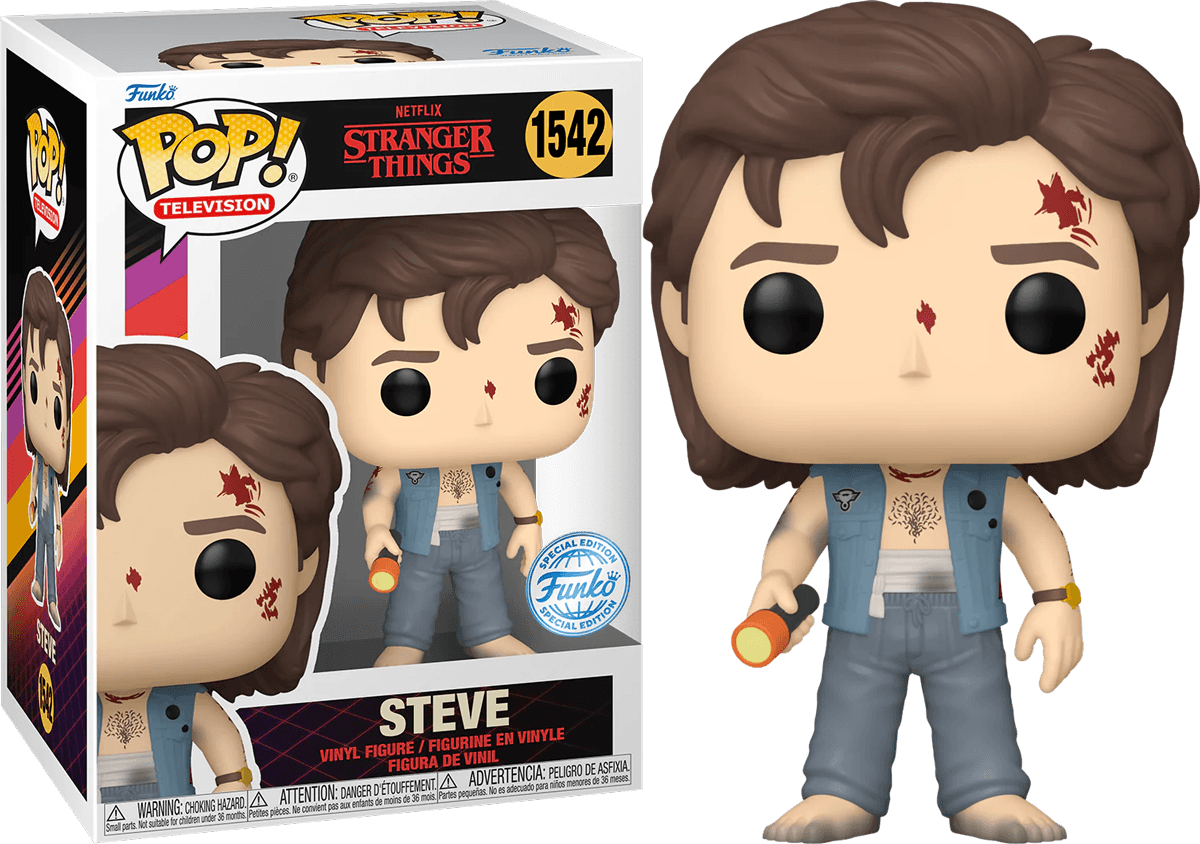 FUN77615 Stranger Things - Steve (Battle Damage) US Exclusive Pop! Vinyl [RS] - Funko - Titan Pop Culture