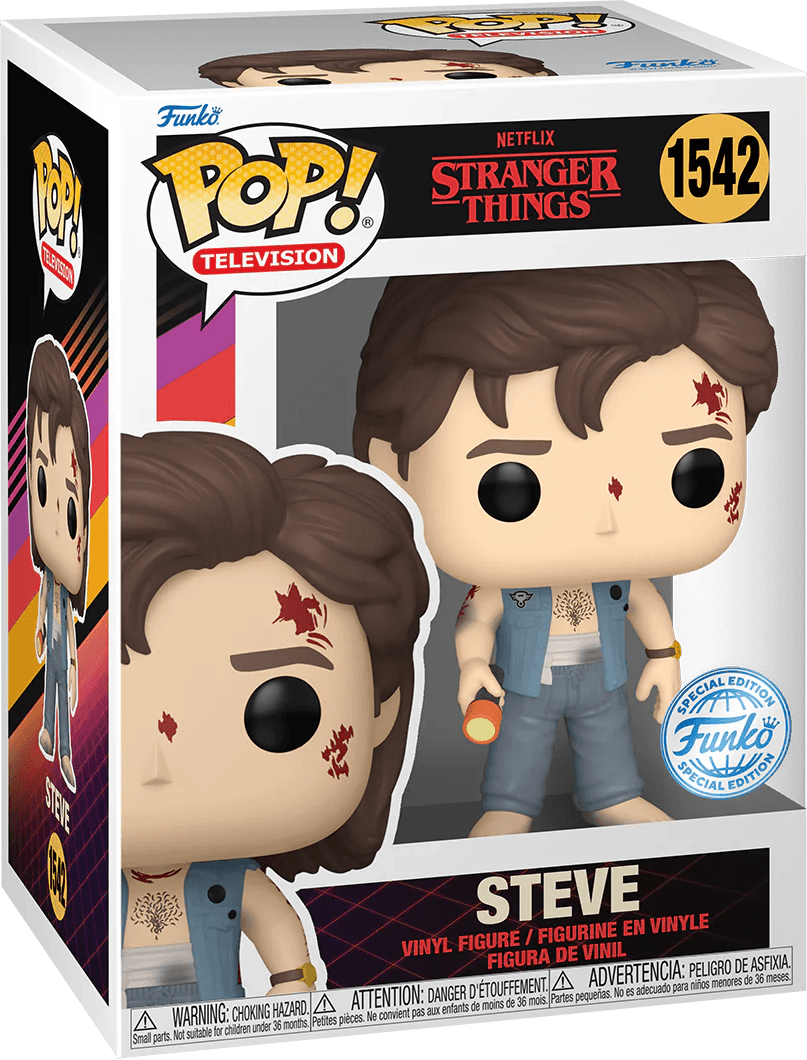 FUN77615 Stranger Things - Steve (Battle Damage) US Exclusive Pop! Vinyl [RS] - Funko - Titan Pop Culture