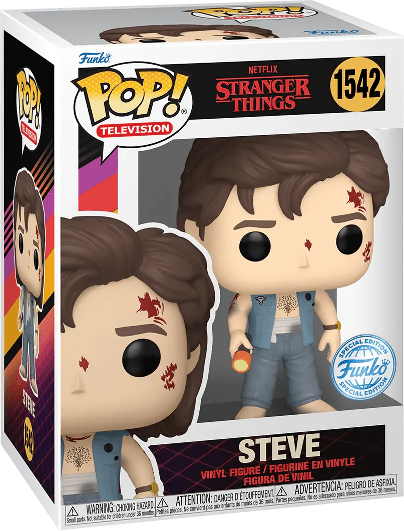 FUN77615 Stranger Things - Steve (Battle Damage) US Exclusive Pop! Vinyl [RS] - Funko - Titan Pop Culture