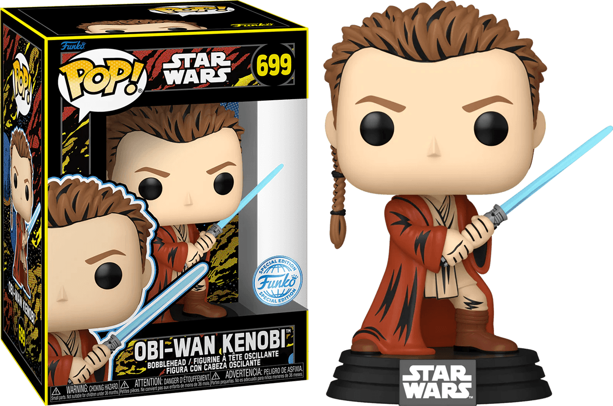 FUN77952 Star Wars: Phantom Menace 25th Anniversary - Obi-Wan Kenobi US Exclusive Retro Pop! Vinyl [RS] - Funko - Titan Pop Culture