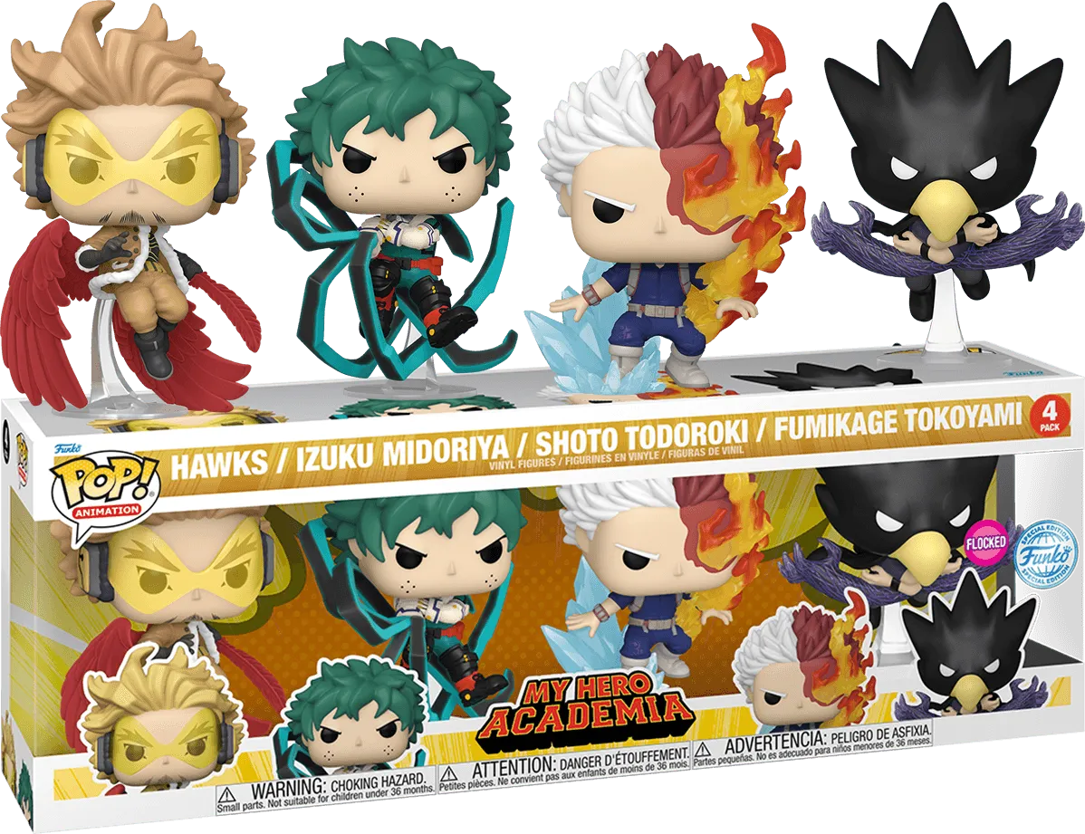 FUN78045 My Hero Academia - Flocked Pop! 4-Pack [RS] - Funko - Titan Pop Culture