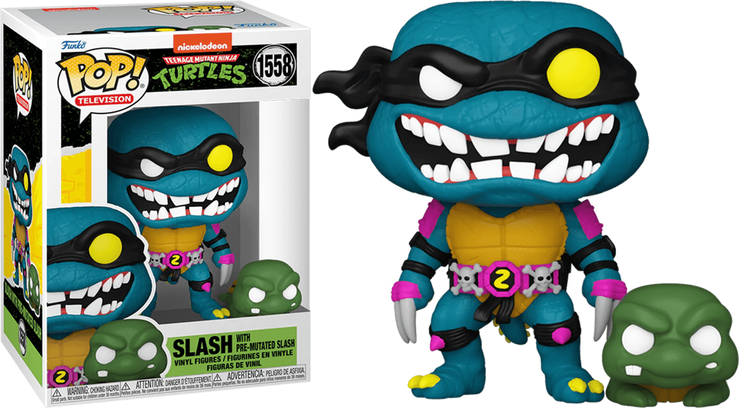 FUN78048 Teenage Mutant Ninja Turtles - Slash w/Mouser Pop! Vinyl - Funko - Titan Pop Culture