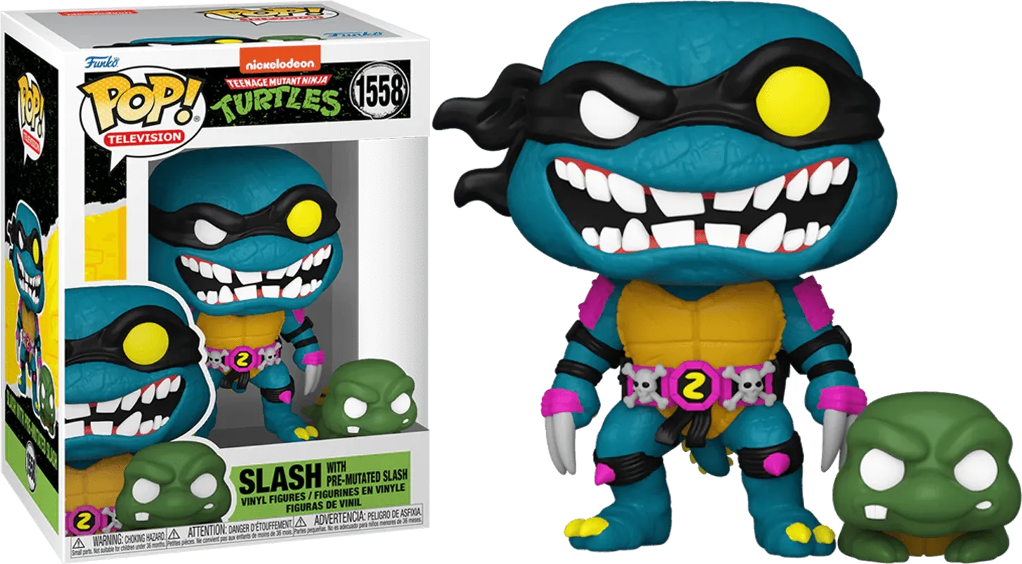 FUN78048 Teenage Mutant Ninja Turtles - Slash w/Mouser Pop! Vinyl - Funko - Titan Pop Culture