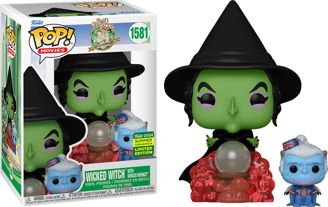 FUN78305 The Wizard of Oz - Wicked Witch with Winged Monkey Pop! Vinyl (2024 Summer Convention Exclusive) - Funko - Titan Pop Culture