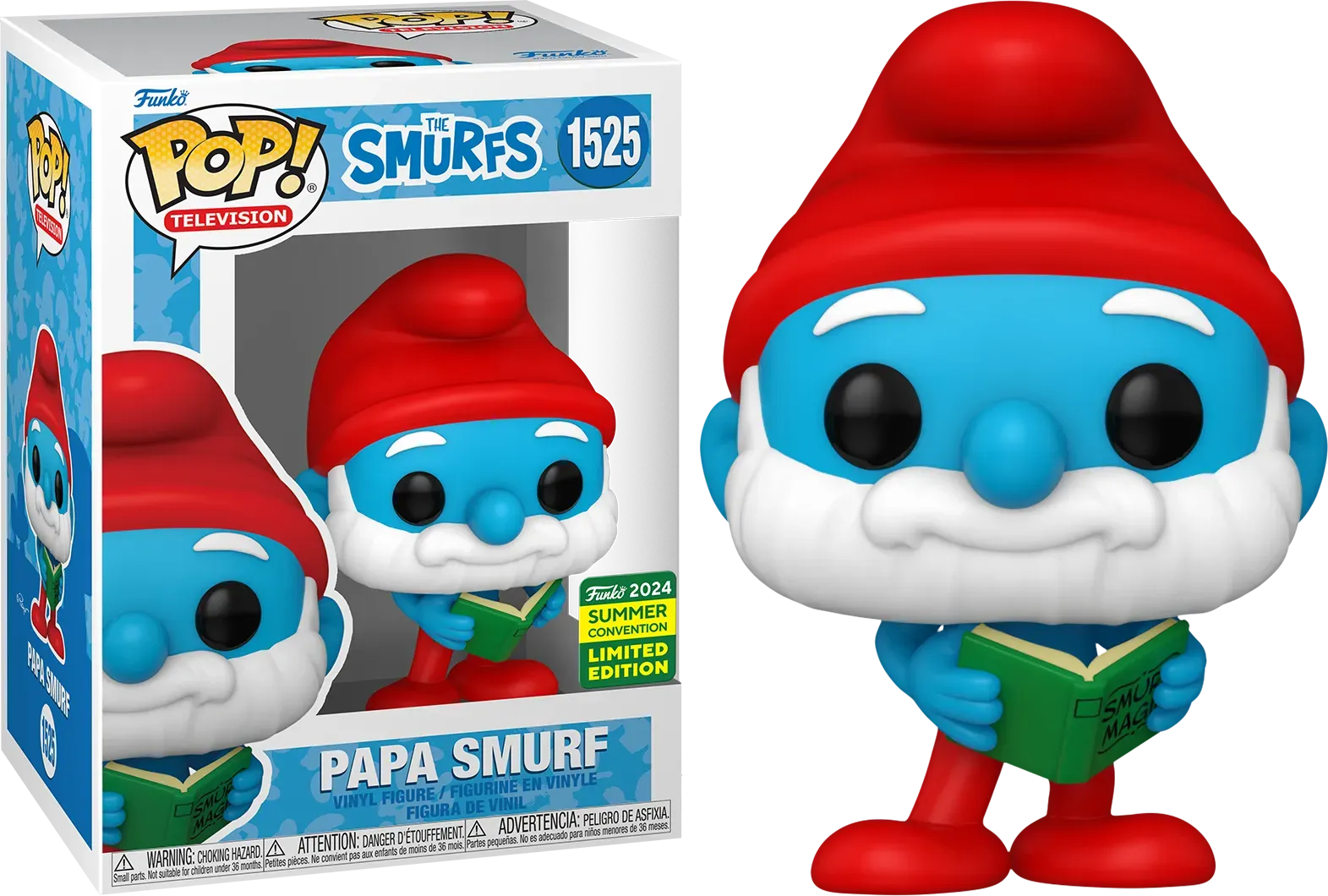 FUN78324 The Smurfs - Papa Smurf Pop! Vinyl (2024 Summer Convention Exclusive) - Funko - Titan Pop Culture