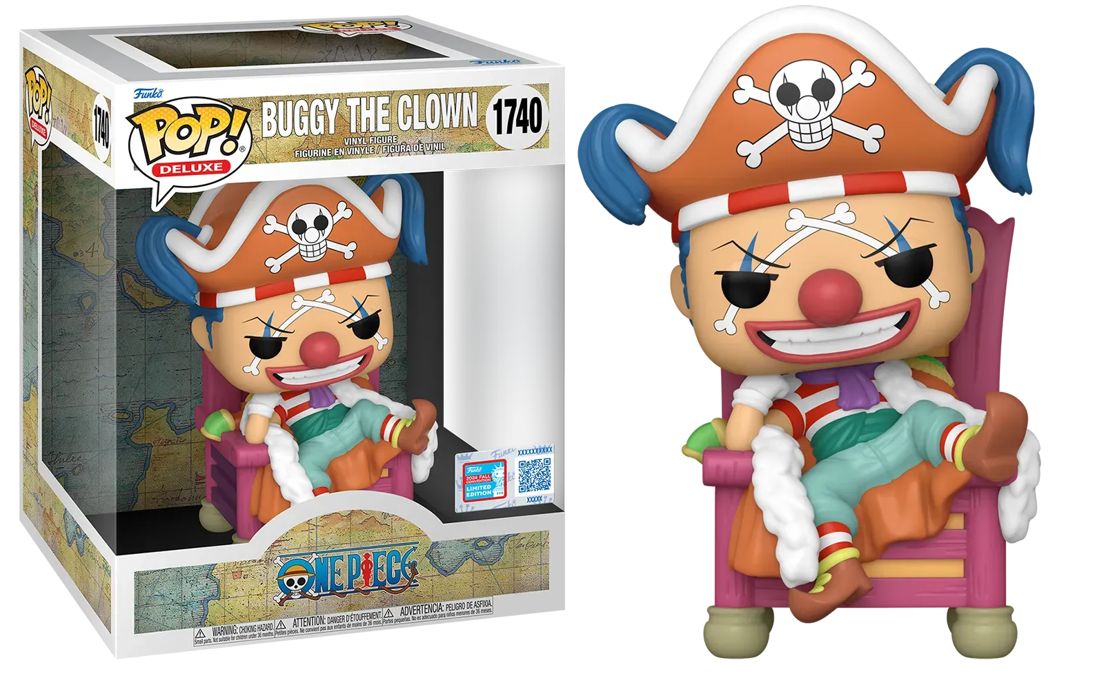 FUN78666 One Piece - Buggy on Throne NYCC 2024 US Exclusive Pop! Deluxe [RS] - Funko - Titan Pop Culture