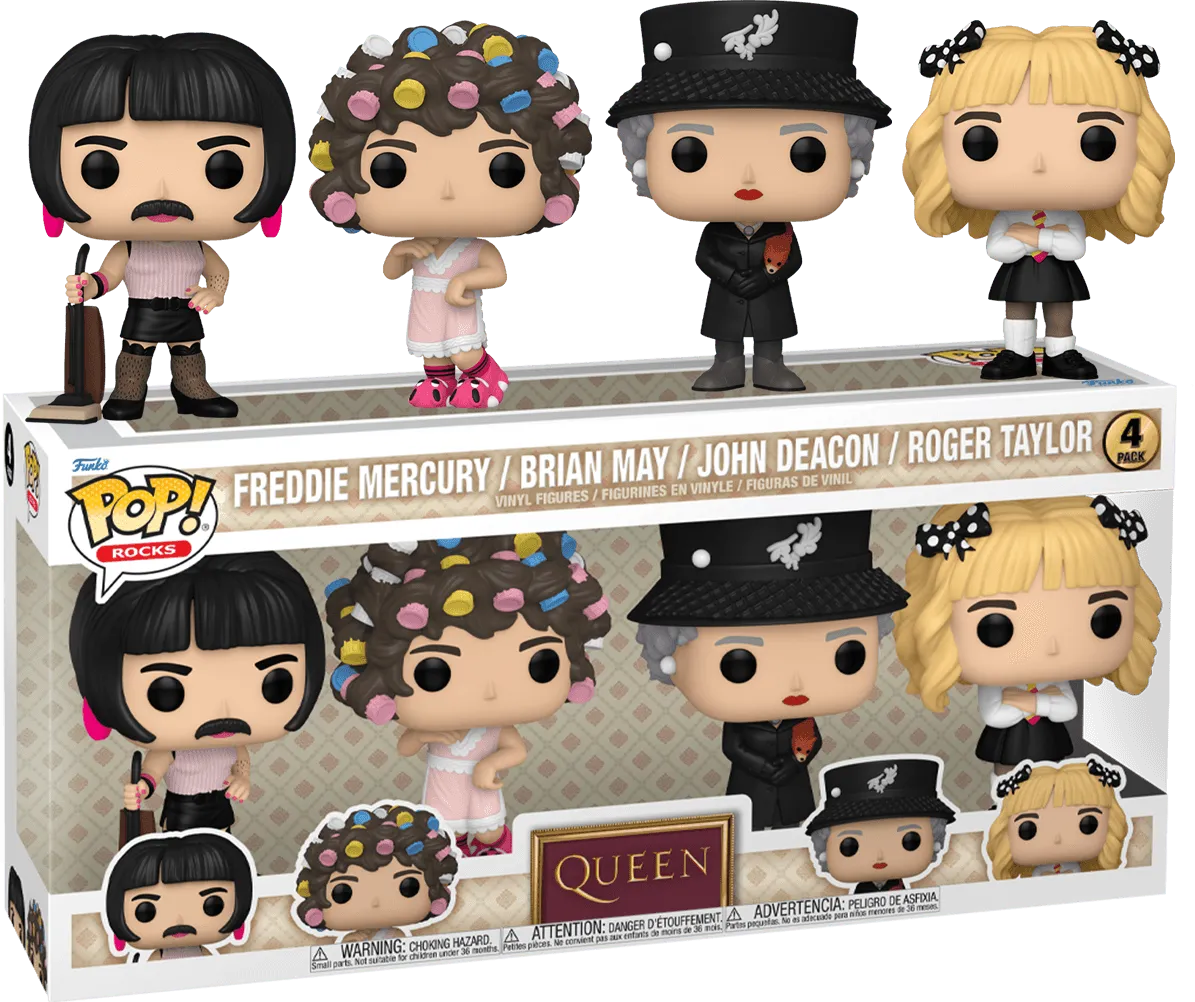 FUN78796 Queen - I Want to Break Free Music Video Pop! Vinyl 4-Pack - Funko TBA - Titan Pop Culture