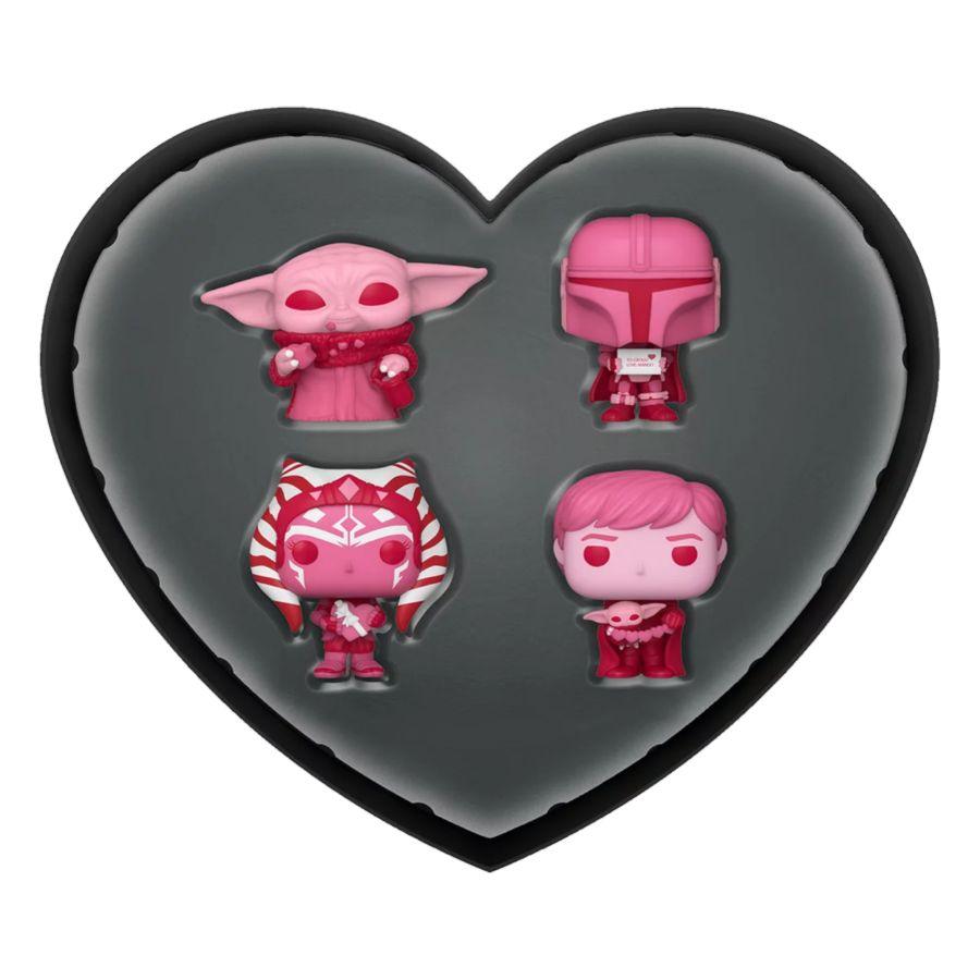 FUN78921 Star Wars: Valentines 2024 - Pink US Exclusive Pocket Pop! 4-Pack Heart Box [RS] - Funko - Titan Pop Culture