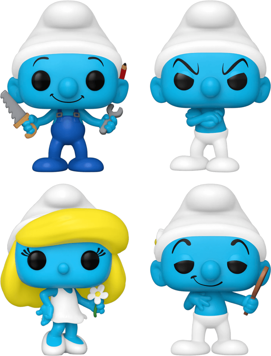 FUN79260 + FUN79257 + FUN79258 + FUN79259 The Smurfs (1981) - Smurf n' Turf Pop! Vinyl Figure Bundle (Set of 4) - Funko - Titan Pop Culture