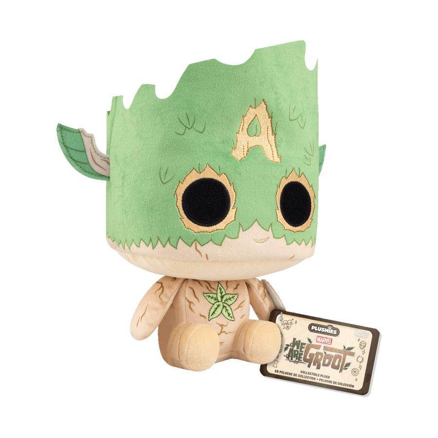 FUN79520 We Are Groot - Groot CaptAmerica (Marvel: 85th Anniversary) 7" Pop! Plush - Funko - Titan Pop Culture